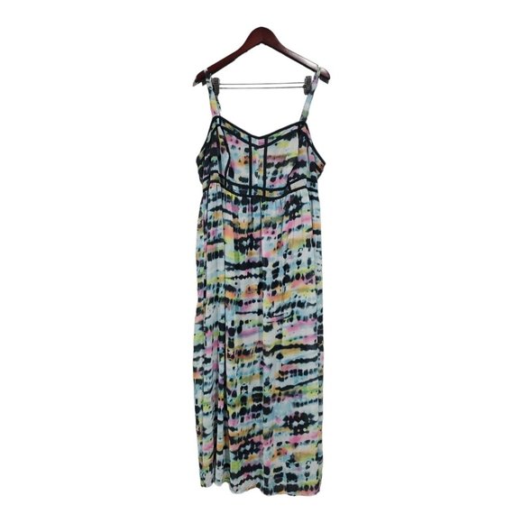 Torrid Plus Size Women's Rainbow Tie-Dye Sleeveless Maxi Dress Chiffon Size 20 - Picture 2 of 16